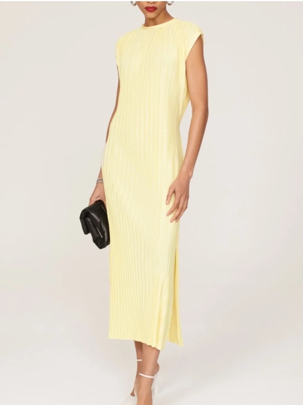 Atlein Plisse Midi Dress, Size: L